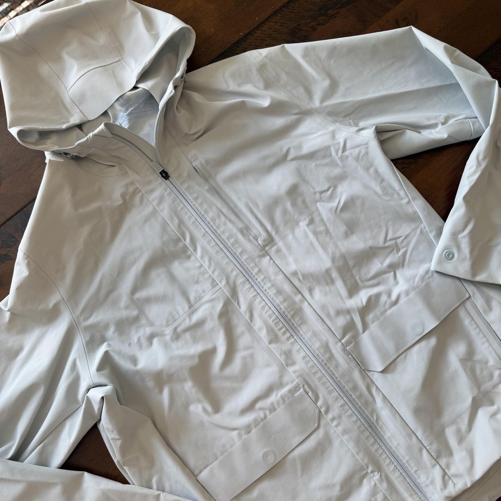 Ten Thousand Jacket Mens XL Gray Hooded Full Zip Windbreaker Lightweight Rain